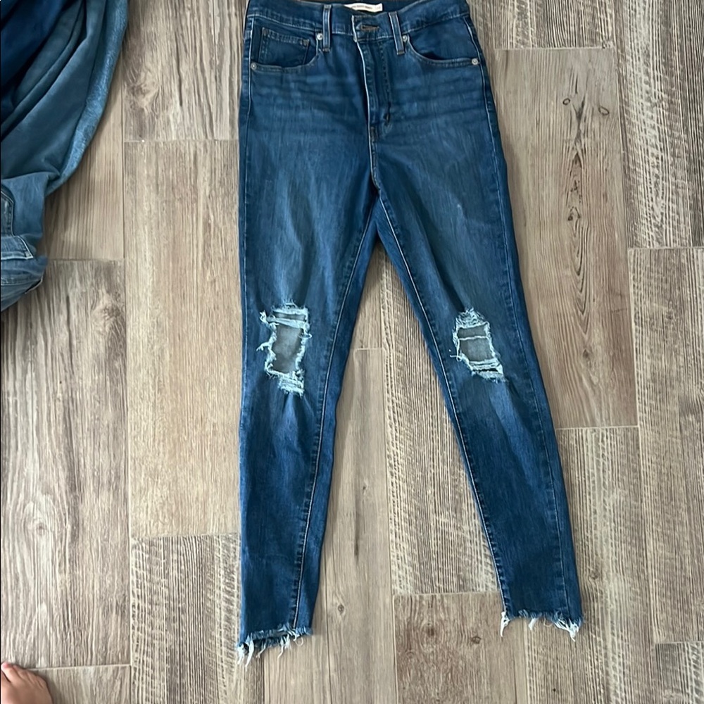 Women's Blue Distressed Jeans